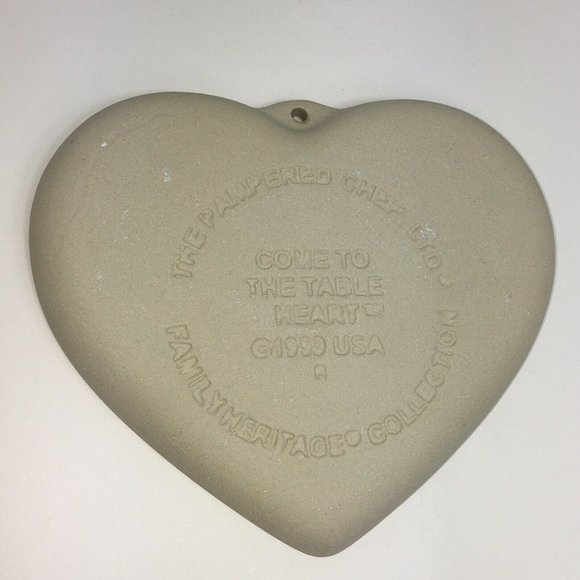 Pampered Chef Clay Cookie Mold Come To The Table Heart Vintage 1999 Baking Cook - Picture 2 of 12